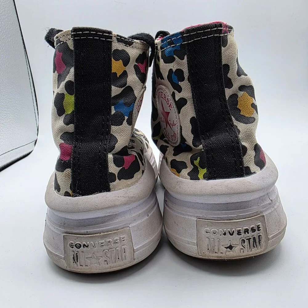 Converse Move Hi Girls Size 2 Egret Prime Pink Black Platform Shoes Walking